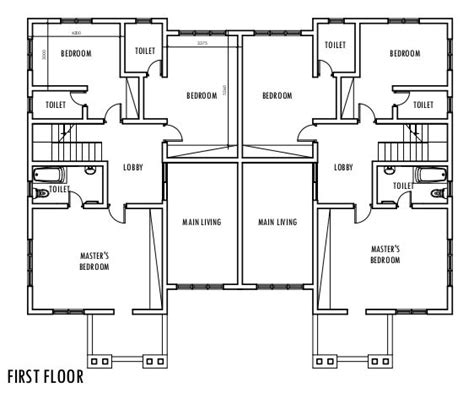 bedroom semi detached duplexes  smart cities duplex floor plans house floor plans