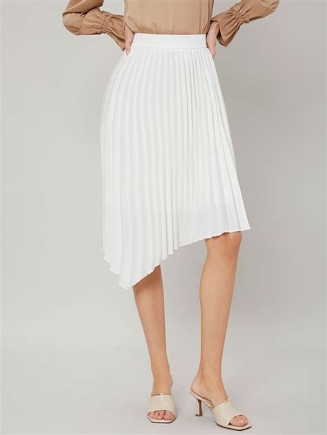 Motf Premium Asymmetrical Pleated Skirt Shein Usa