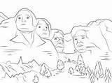 Mount Rushmore Coloring Getdrawings sketch template