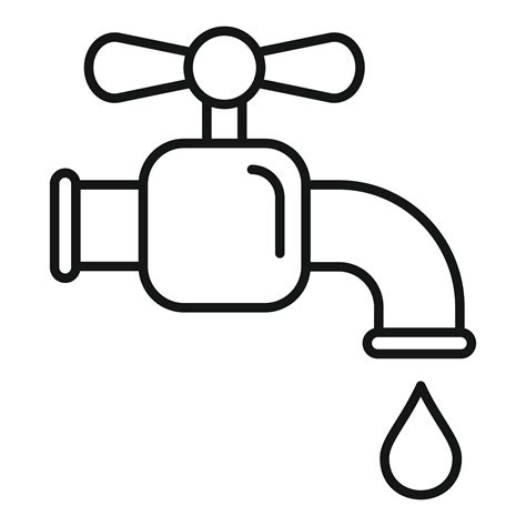 water tap clipart black  white