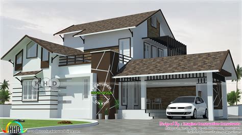classic sloped roof home plan 1845 sq ft kerala home design and floor