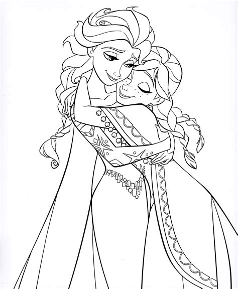 walt coloring pages elsa princess anna