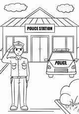 Police Coloring Pages Thank Template Station sketch template