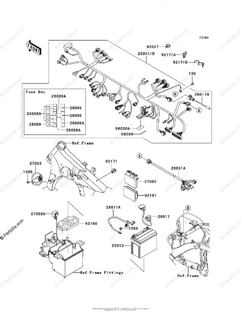 kawasaki motorcycle  oem parts diagram  chassis electrical equipment partzillacom