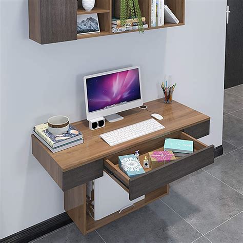 modern solid wood wall mounted deskhome floating computer desk