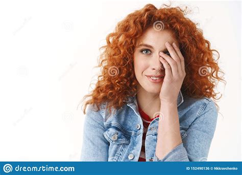 Tender Sensual Feminine Redhead European Woman Close Half Face Look