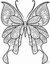 Butterfly Zentangle Farfalle Colorear Schmetterling Supercoloring Stampare Ausmalen Mariposa Erwachsene Malvorlagen Farfalla Zeichnen Kostenlose sketch template