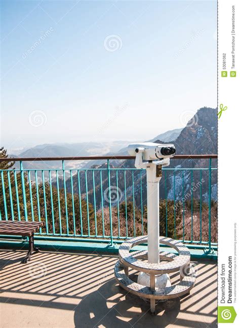 observation point  telescope stock photo image  glass rock
