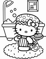 Coloring Kitty Hello Bath Elephant Pages Time Popular sketch template