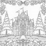 Coloring Castle Enchanted Forest Pages Basford Book Johanna Colouring Adult Country Livros Printable Designlooter Color Garden Choose Board Drawings Visit sketch template