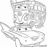 Cars Coloring Pages Flo Disney Fillmore Mcqueen Pixar Drawings Choose Board sketch template