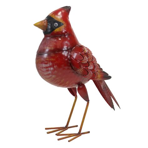 home garden cardinal yard statue metal red bird decor  walmartcom