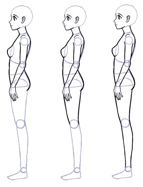 draw anime side view full body profile side body drawing