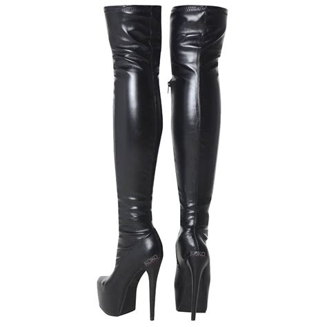 womens mens unisex over knee thigh high heel stretch suede leather