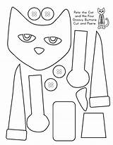 Pete Cat Coloring Cut Buttons Paste Groovy Four His Printable Printables Book Worksheets Crafts Activities Eyes Craft Preschool Activity Clipart sketch template