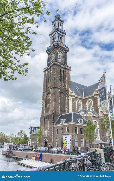 western church  amsterdam netherlands editorial photography image