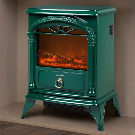 warmlite  single electric stove fire green homeware iwoot