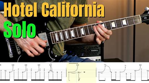 Hotel California Guitar Solo Lesson With Tabs Youtube