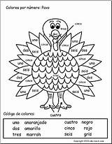 Numeros Colorea Abcteach Spanisch Clase Pavo Unterricht Preschool Accion sketch template