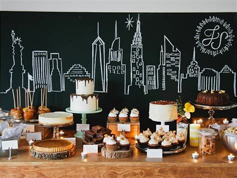 nyc sweets table  cake ink  york theme party  york theme  york party