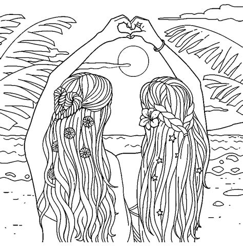 friendship bff coloring pages  girls coloring pages