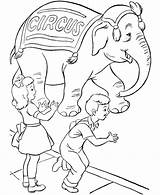 Circus Coloring Pages Elephant Printable Sheets Kids Color Print Parade Poster sketch template