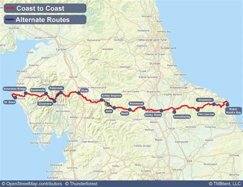 coast  coast walk maps routes tmbtent