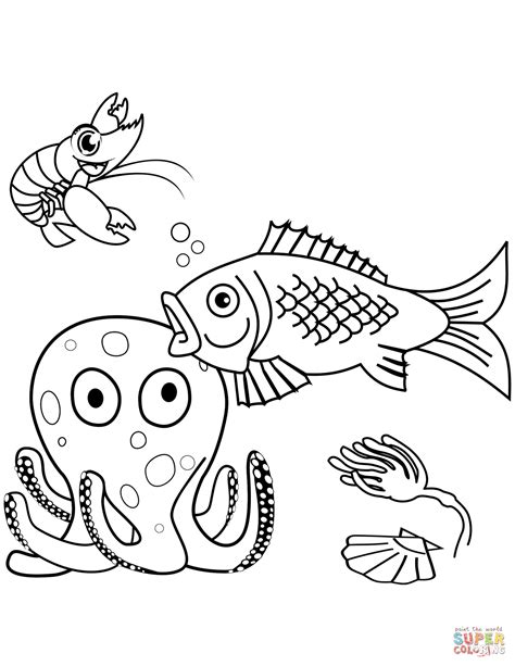 sea life coloring page  printable coloring pages