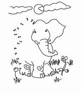 Elephant Activity Sheet Coloring Pages Dots Connect Printable sketch template