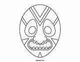 Tiki Mask Template Printable Color Masks Coloring Faces Pages Totem sketch template