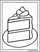 Cake Coloring Pages Piece Printable Cakes Pdf Colorwithfuzzy Birthday Printables Choose Board Sheets sketch template
