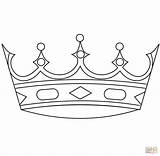 Crown Coloring Pages King Simple Drawing Crowns Printable Kids Template sketch template