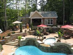 love  multi patio level  waterfalls   pool pool landscaping backyard pool