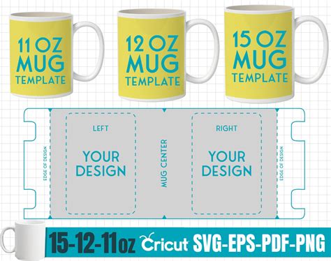 oz mug template set full wrap template mug full etsy uk