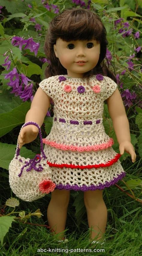 Abc Knitting Patterns American Girl Doll Wildflower Dress With