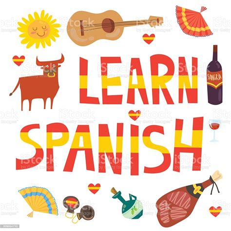 set of spanish symbols stock illustration download image