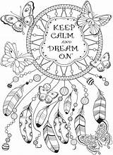 Coloring Pages Dream Catcher Printable Adults Adult Book Colouring Books Dreamcatcher Dover Publications Sheets Mandala Doverpublications Kids Color Quote Calm sketch template