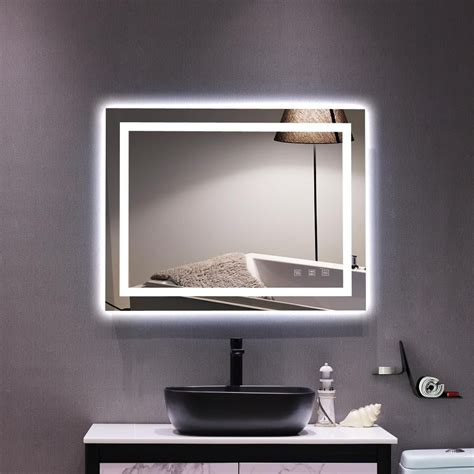 ktaxon  led dimmable bathroom mirror led lighted wall mounted mirror  bathroom vanity