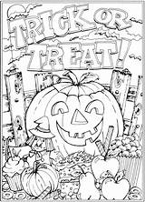 Halloween Coloring Pages Adult Fall Sheets Autumn Adults Books Kids Book Printables Scenes Printable Color Colouring Number Coloriage Haven Dover sketch template
