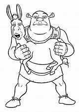 Coloring Pages Shrek Donkey sketch template