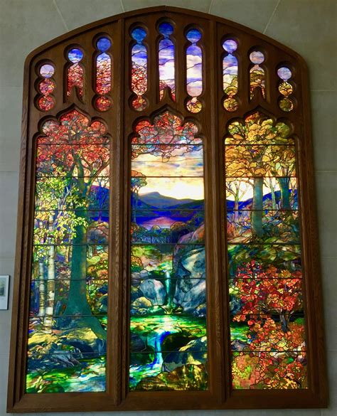 Tiffany Stained Glass Window Autumn Landscape The Worley Gig