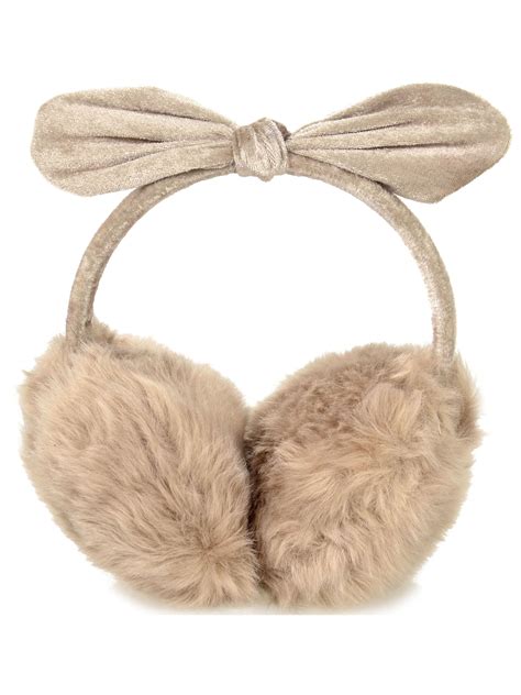 Simplicity Girls Faux Fur Winter Ear Covers Fluffy Earmuffs Khaki