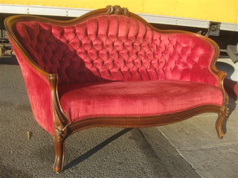uhuru furniture collectibles sold red velvet victorian sofa