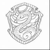 Slytherin Potter Hogwarts Crest Escudo Emblems Serpentard Getcolorings Hufflepuff Lineart Pottermore Gryffindor Quidditch Crests Celebrando Gcssi sketch template