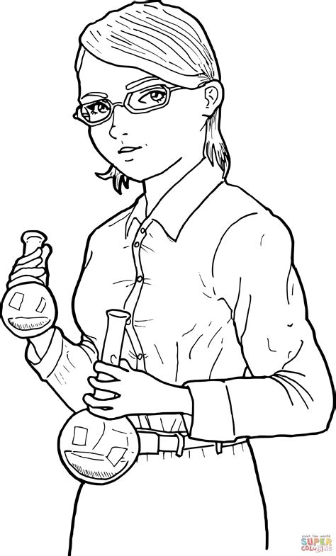 woman scientist coloring page  printable coloring pages
