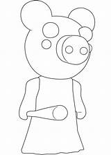 Roblox Piggy Colorear Desenho Pig Colorironline sketch template