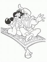 Coloring Pages Jasmine Aladdin Carpet Magic Ride sketch template