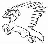 Coloring Pegasus Flying Unicorn Pages Winged Coloringcrew Gif Horse Related sketch template