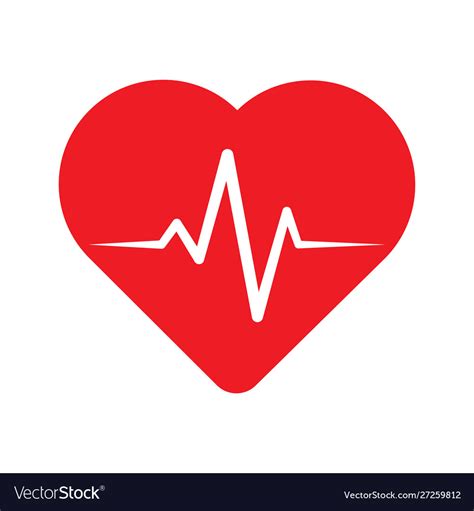 heartbeat line in heart royalty free vector image