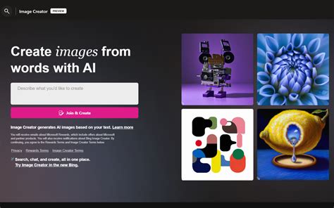 create images  word prompts  bing ai